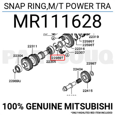 MR111628 Genuine Mitsubishi SNAP RING,M/T POWER TRA | eBay