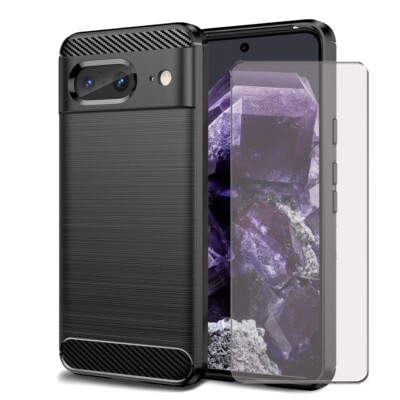 Für Google Pixel 8 7 6 Pro 4A 2 3A XL Bumper Fiber Case Hülle + Displayschutz