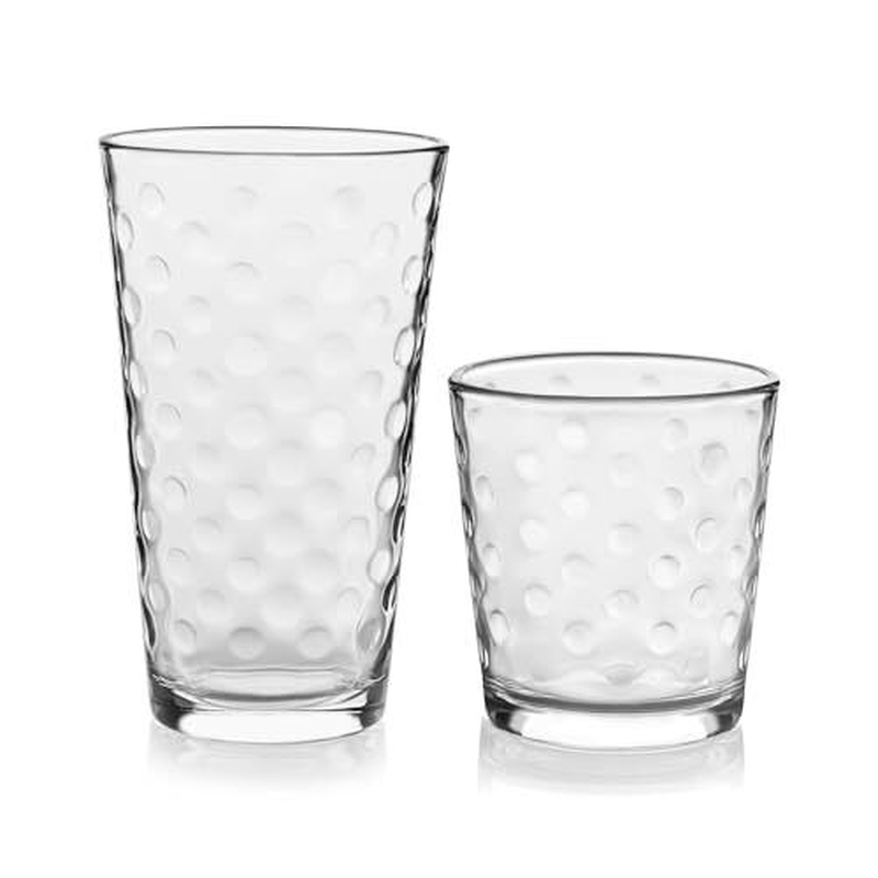 Tumbler and Rock Glasses Drinking Set, Elegant Polka Dot Drinking