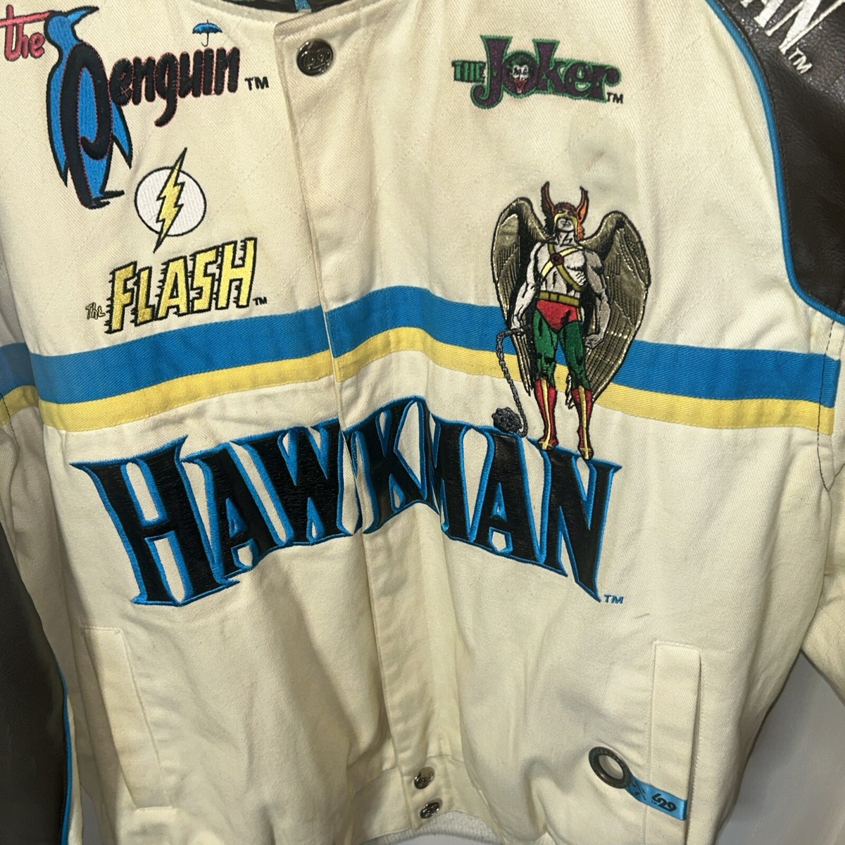 lot29 DC Comics レーシングジャケット 2XL バットマン Lot 29 DC Comics Hawkman Racing Jacket Sz 2XL Has