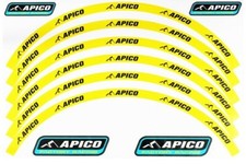 APICO RIM DECALS FOR TRIALS MX BIKES 21" 18" WHEELS FULL SET FRONT & REAR THICK