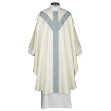 Avignon Collection Chasuble and Stole, Blue Chasuble Vestment for Church Service