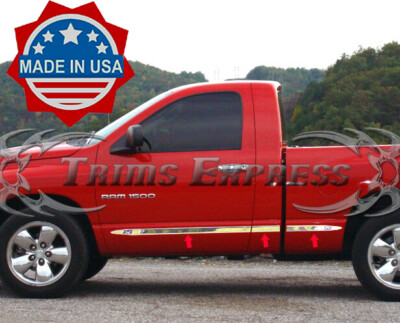 2009-2018 Dodge Ram Regular Cab 6.4/' Short Bed Flat Body Side Molding Trim 1.5/"