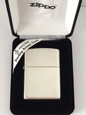 Armor Sterling Silver Zippo Lighter With Brushed Finish,  # 27, New In Box