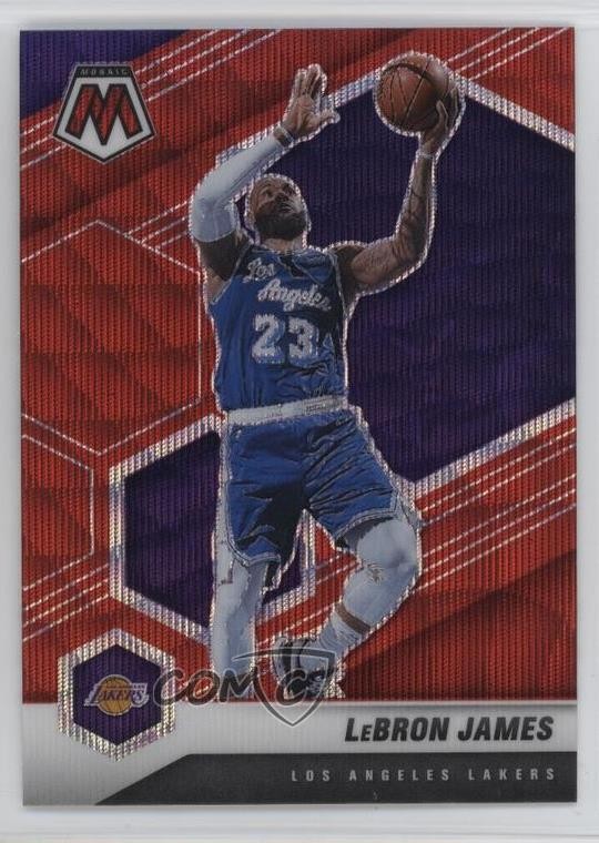 2020-21 Panini Mosaic Mosaic Red Wave Prizm LeBron James #81 1ss3