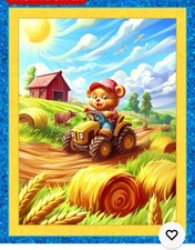 Baby Quilt Teddy Bear With Hay Bales