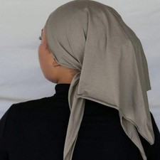 Women's Triangle Jersey Hijab Scarf Muslim Head Wrap Islamic Turban Shawl Veil