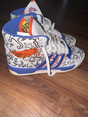 Adidas Rivalry High x Keith Haring Knicks Pop Art 2019 Sneakers,Hightops.Sz 9.5