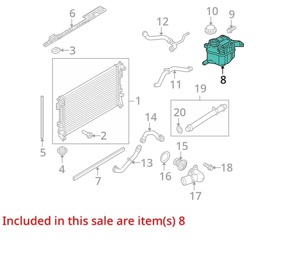 2014 Lincoln MKS Coolant Overflow Bottle OEM 121K Miles - LKQ437197597 - Image 4 of 4