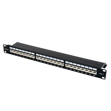 19 Patchpanel CAT7, 24 Port, 1HE mit Beschrif...