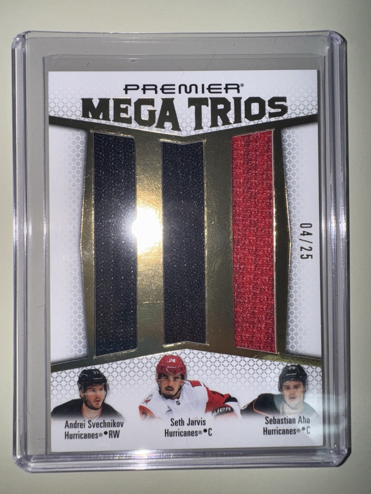 2025-26 Premier Mega Trios Svechnikov/Jarvis/Aho /25