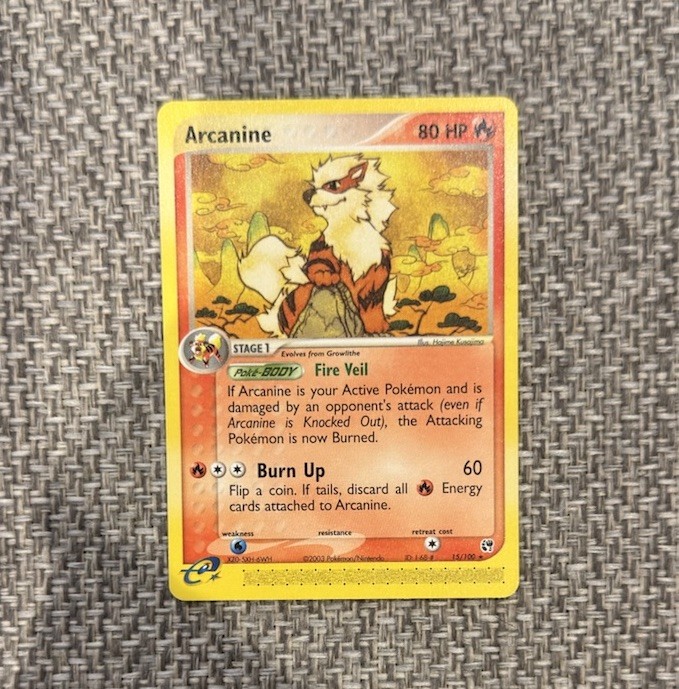 Pokémon TCG Arcanine Card 15/100 EX Sandstorm E-Reader Non-Holo Rare