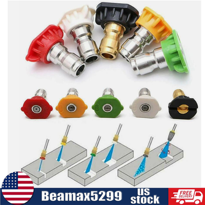 #ad 5PCS Quick Connect 1 4quot; Set Pressure Washer Spray Tips Nozzles High Power Kit $3.80
