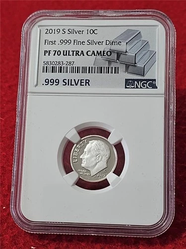 2019-S ROOSEVELT FIRST .999 FINE SILVER DIME  NGC PF 70 ULTRA CAMEO #MF-T0706