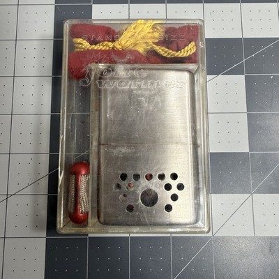 Jon-e Hand Warmer Standard Size Silver Good Vintage Chrome Pocket Heater Pouch