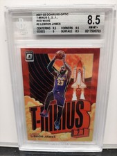 POP 1 LeBRON JAMES RED WAVE  PSA 8.5 GRADED 2021 OPTIC T-MINUS 3,2,1 PRIZM 11