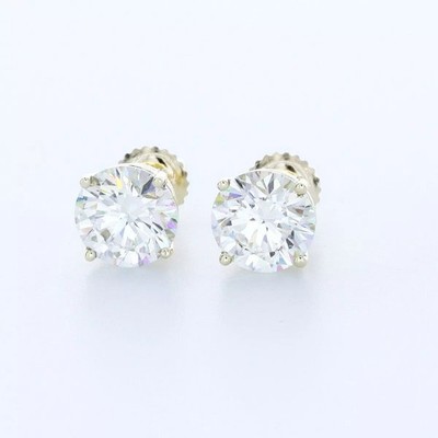 Ohrstecker massiv 14K Weißgold klassisch rund 5,50 ct natürlicher Diamant G SI1