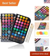 48 Colors Watercolor Paint Set, 3 Brushes