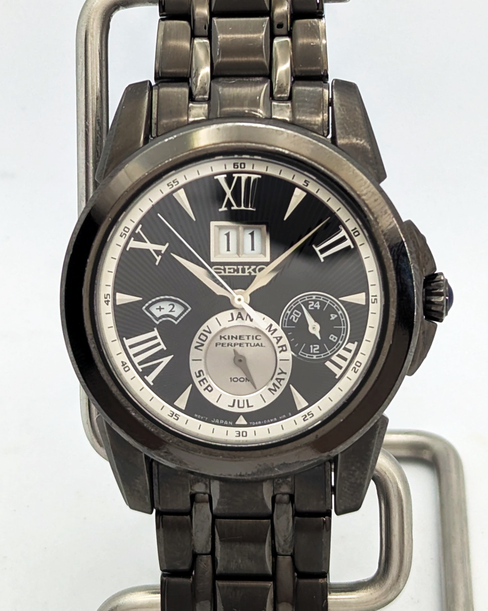 Seiko Premier Kinetic Perpetual Calendar Black Sapphire 7D48-0AM0