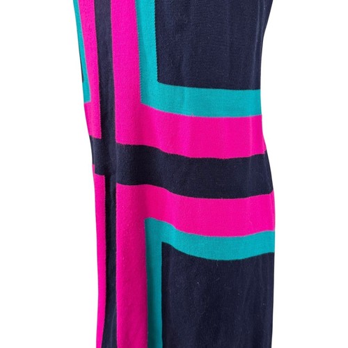 Lilly Pulitzer Isabella Hopeless Romantic Sweater Knit Dress Navy Teal Pink sz L - Picture 9 of 17