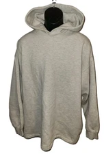 Fear Of God Essentials Hoodie Sweatshirt 2XL Oatmeal Spellout Rubber Logo 