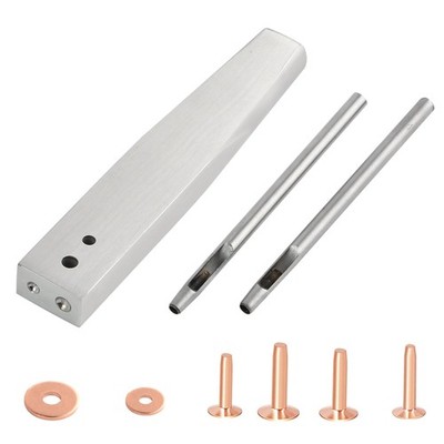 43pcs Copper Rivets and Burrs, 4 Sizes Copper Rivet and Burrs Assortment Kit,...