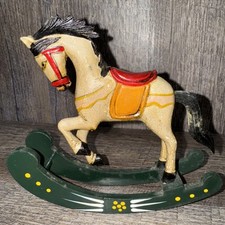 Rare  Unique Vintage Wooden Rocking Horse Jumping Piece Made in Shanghai China