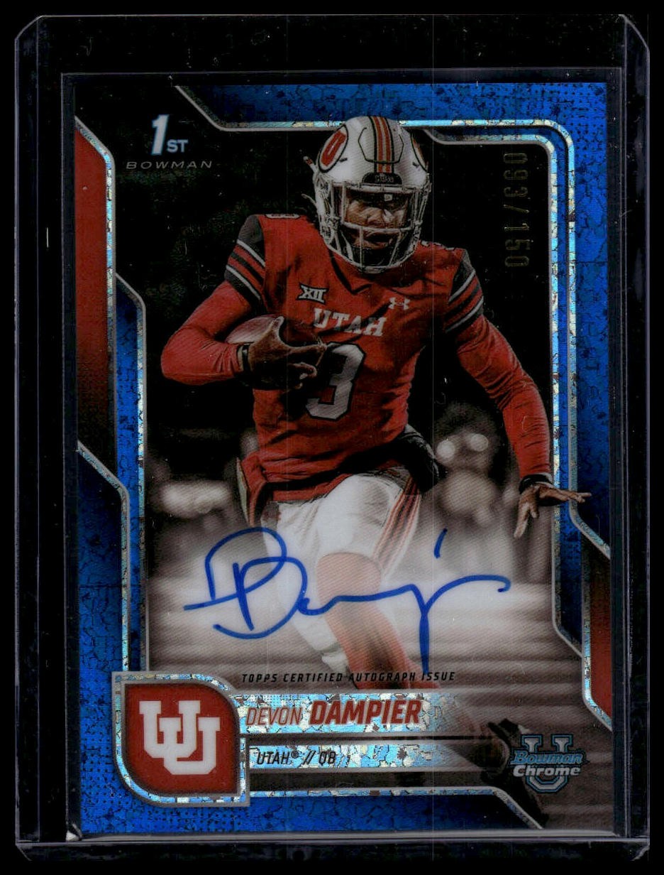 2025 Bowman U Chrome #BCA-DDA Devon Dampier Autograph Blue Mini-Diamond #93/150