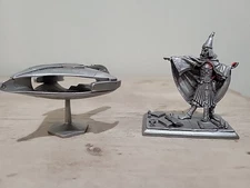 2 Pewter Figurines - Rawcliffe Pewter Star Trek 1992 Romulan Warbird 1990 Sorcer