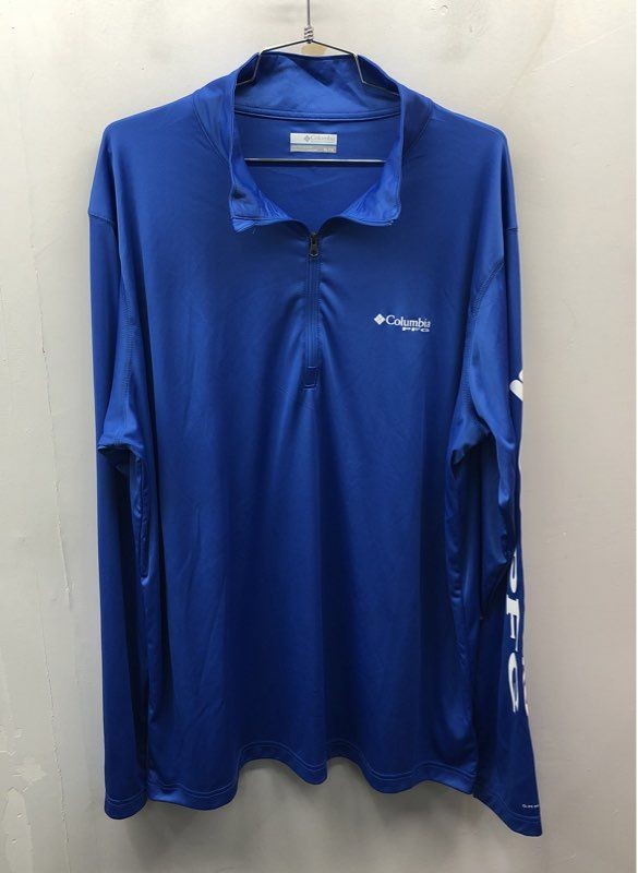 Columbia PFG Men's Blue Terminal Tackle 1/4 Zip Performance Fishing Shirt Sz XL