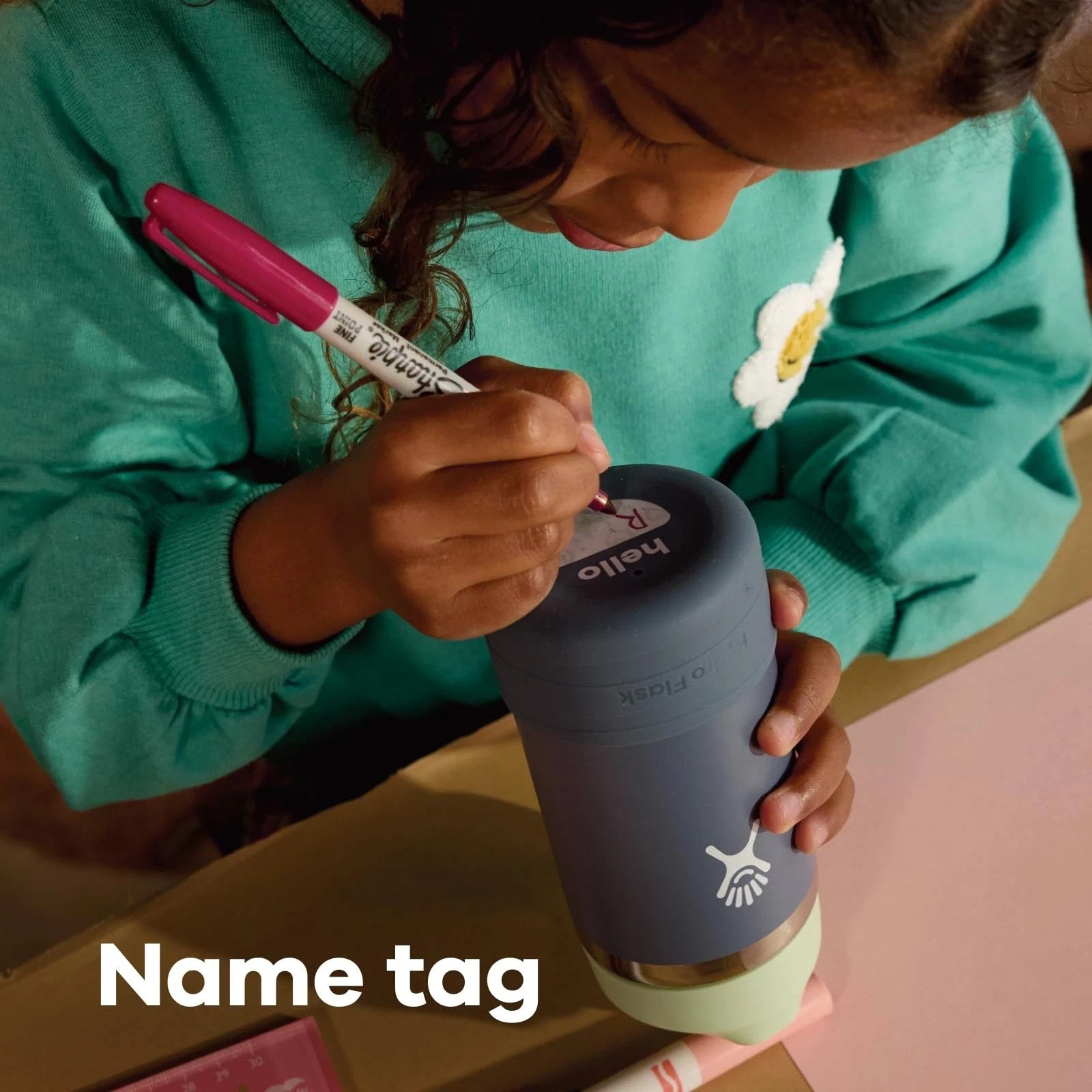 Hydro Flask Kids Stainless Steel Insulated Water Bottle 18 Oz Seaspray Blue