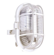 Hublot avec grille de protection ARIC ECO OVALE E27 60W IP44 Blanc sans ampoule