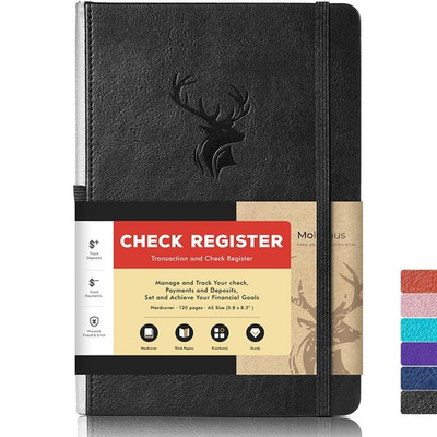 #ad Hardcover Check Register for Personal Checkbook Ledger Transaction Logbook $16.49