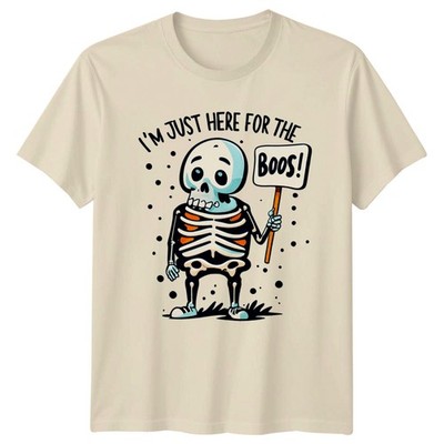 Im Just Here For The T-Shirt Skelett Humor Halloween Halloween Geschenk für Ihn
