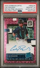 2022 Donruss Optic Cal Raleigh Rated Rookie RC Pink Velocity /49 Auto PSA 10