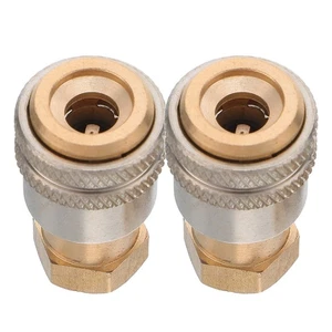 2 Pcs Self Locking Brass Air Chuck Tire Inflator Adaptor 1/4 Inch