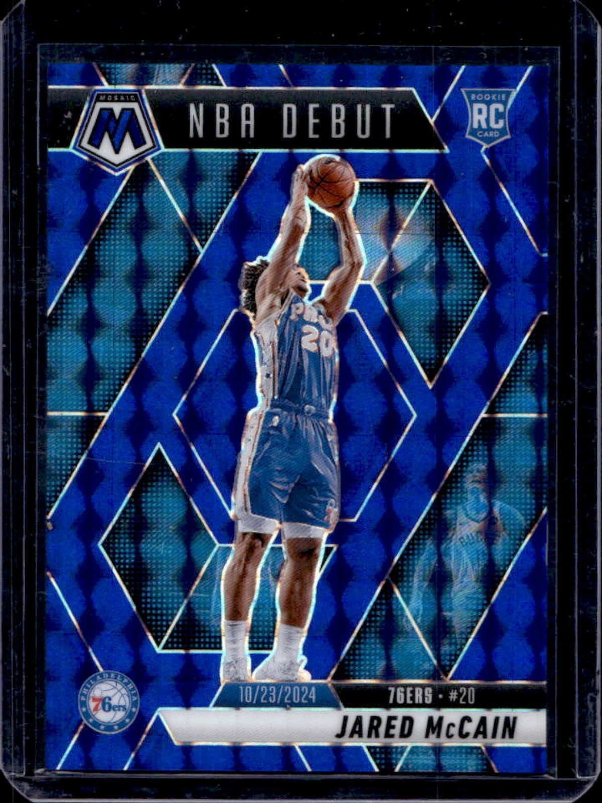 2024-25 Mosaic Jared McCain RC Blue Rookie NBA Debut #93/199 76ers