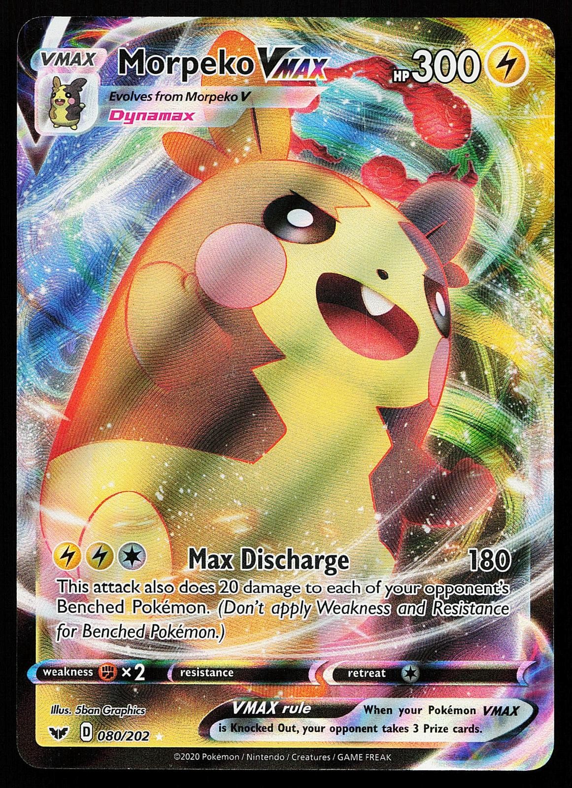 Morpeko VMAX 080/202 Holo Rare Sword & Shield Pokemon Card