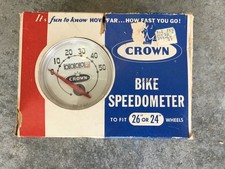 Crown Stewart Warner 50 Mph Bicycle Speedometer Original Box Nos No Cable Mount