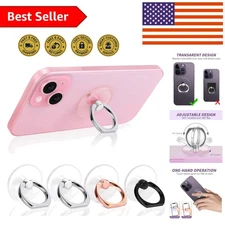 Trendy 360° Rotatable Transparent Phone Ring Stand - Compatible with All Devices