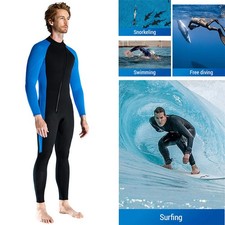 Men 3mm Neoprene Wetsuits Adult One Piece Full Body Long Sleeves Diving LIKF