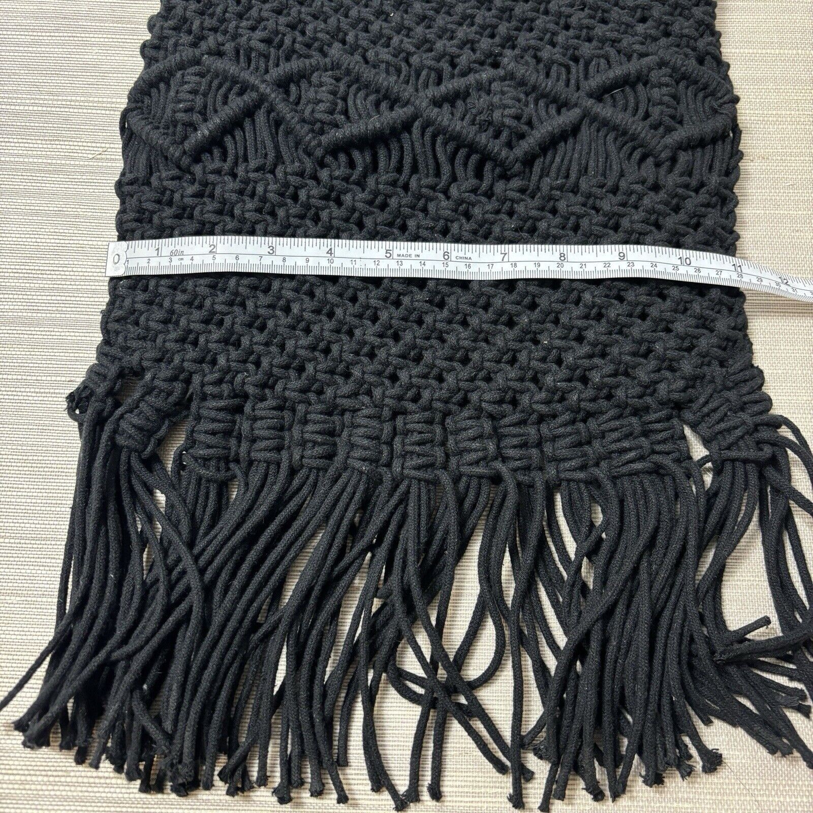 Danielle Nicole Macrame Crochet Boho Black Bag w/… - image 10