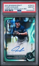 2022 Bowman Draft Chrome Aqua Lava REF #CDATL Tyler Locklear RC PSA 10 GEM MINT