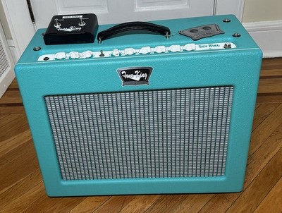 Tone King Sky King 35W 1x12 Tube Guitar Combo Amp Turquoise, ft switch & Cover 