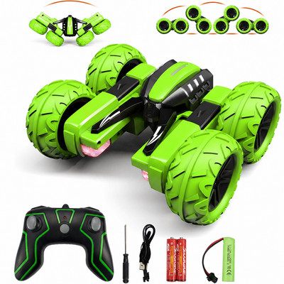 Amicool RC Voiture Telecommandé Tout Terrain, 4WD 360°Rotation Stunt Car Offroad