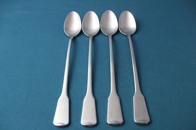 Oneida AMERICAN COLONIAL CUBE Iced Tea Spoons (Set of 4) Satin Stainless 7 3/8''