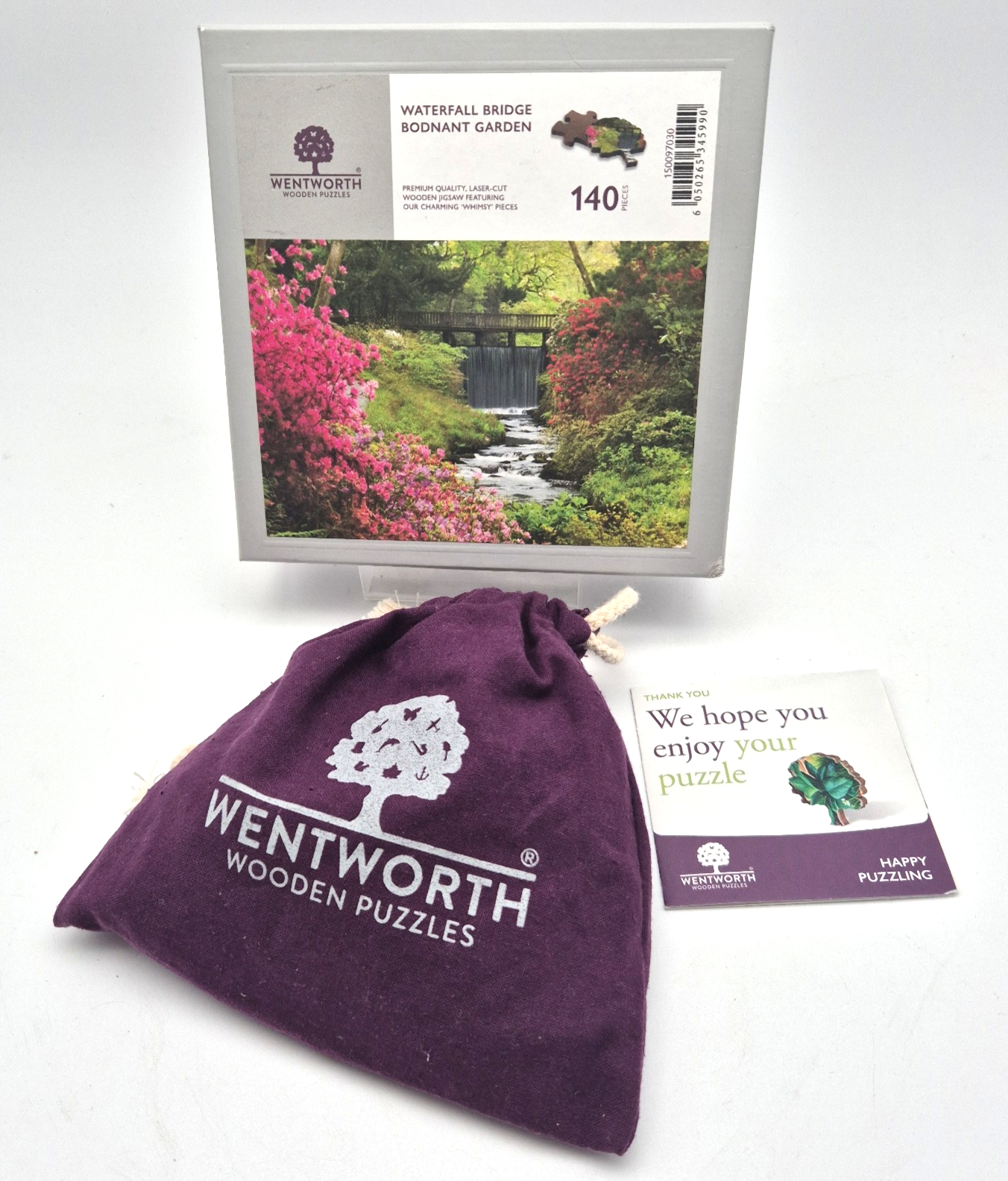 Wentworth Jigsaw Puzzle Waterfall Bridge Bodnant Garden 140 Pieces Wooden Whimsy