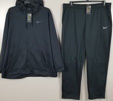 NIKE THERMA DRI-FIT SWEATSUIT HOODIE  PANTS OUTFIT BLACK GREY NEW SIZE 3XL 