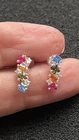925 Sterling Silver Multi Colored Stone Earrings