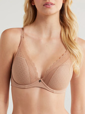 Chantelle 36D Norah Chic Plunge T-Shirt Bra NWOT 16MNA Latte